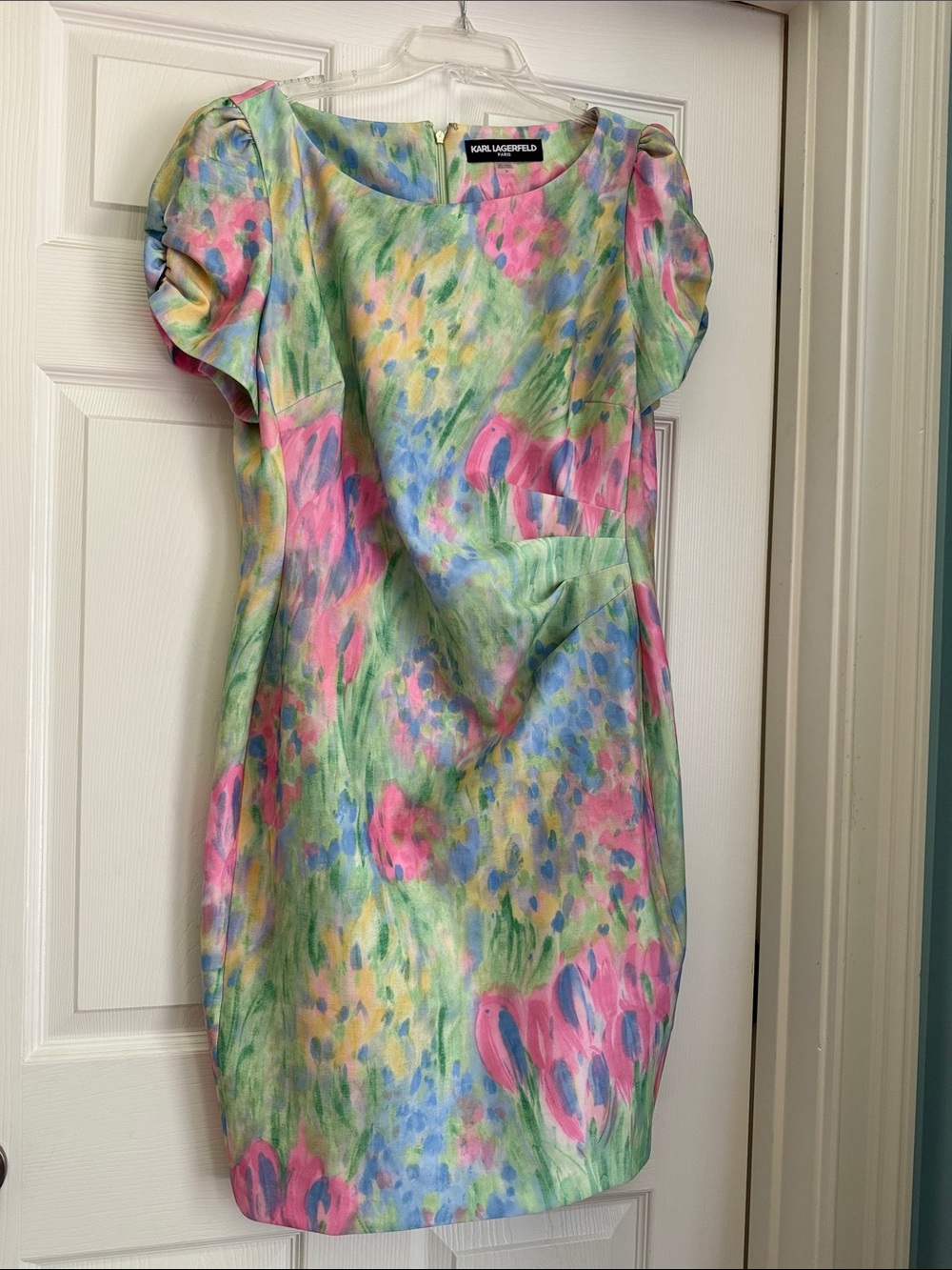 Karl Lagerfeld Pastel Floral Dress in Pink, Green & Blue